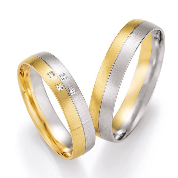 Trauringe Weiss-Gelbgold von Ruesch 66/43010-045